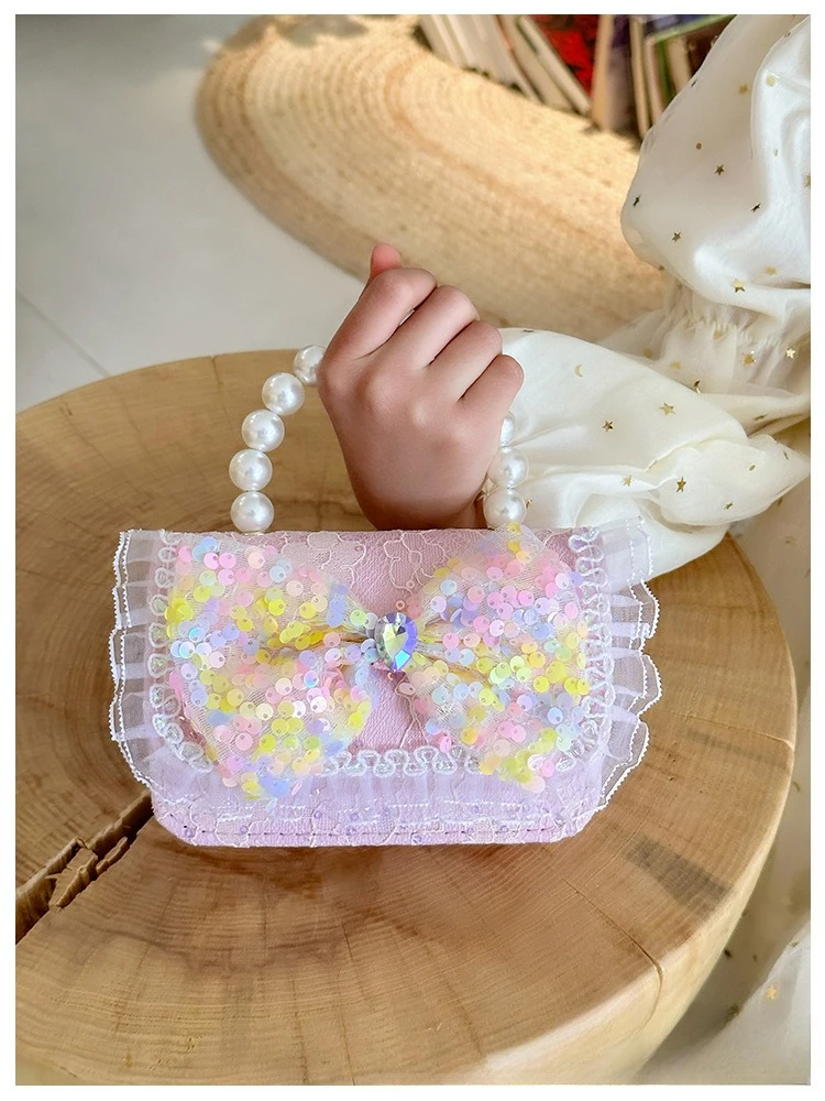 Квадратные сумки на плечо с милым бантом для маленьких девочек - Фотография_2