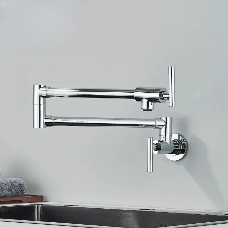 Хромированный черный настенный смеситель