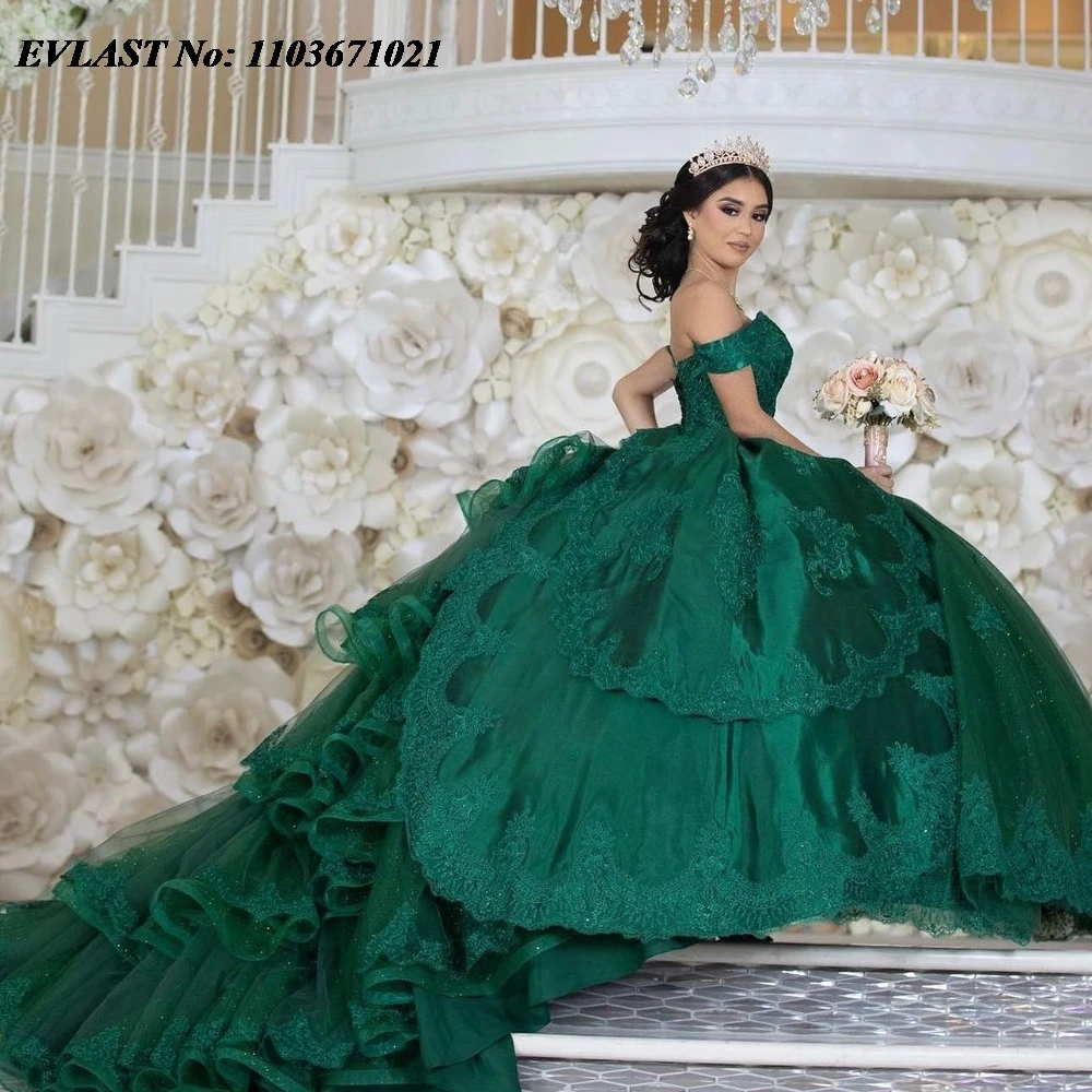 Evlast темно-зеленое платье quinceanera по индивидуальному заказу