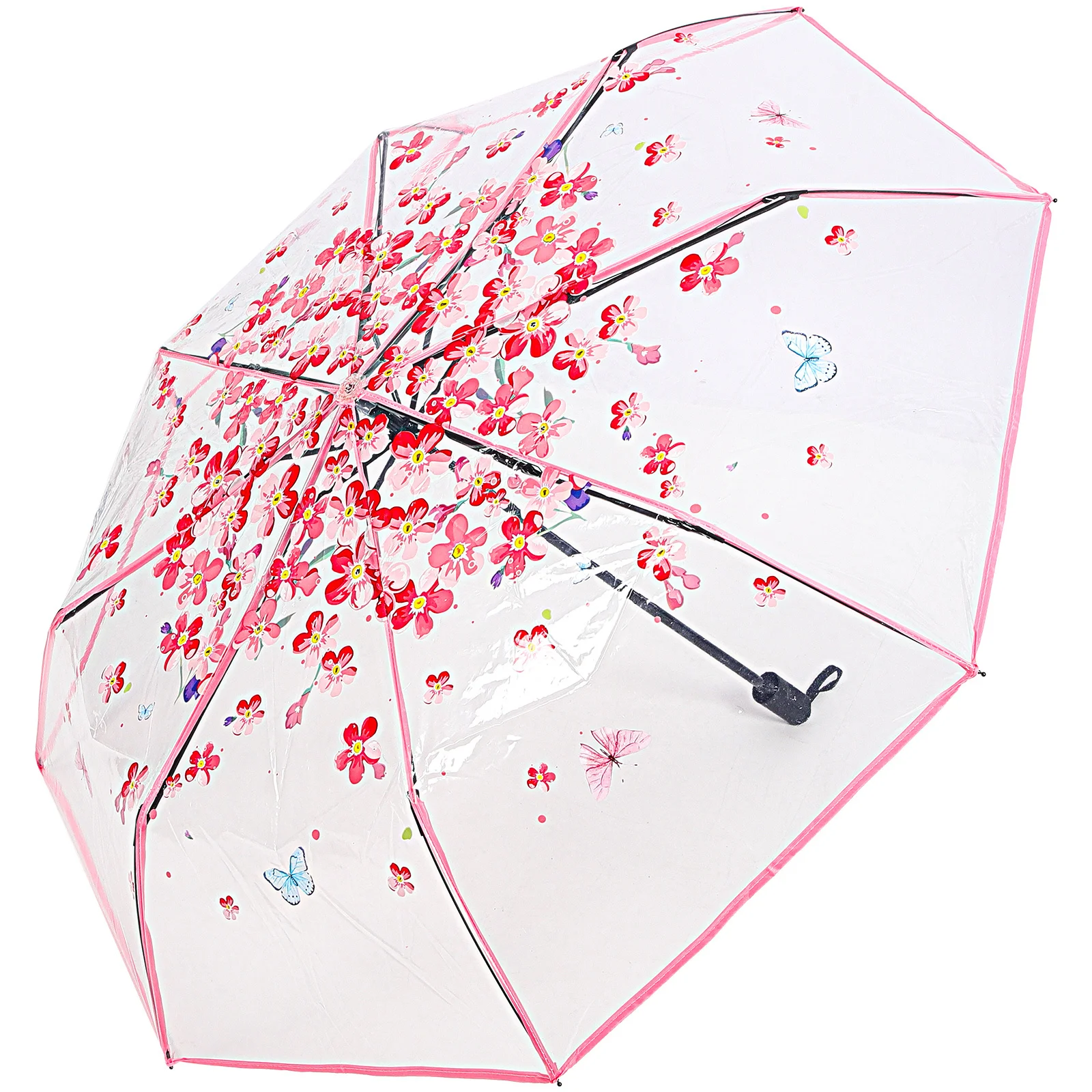 Складной свадебный зонт с цветочным узором бабочки - Фотография_4