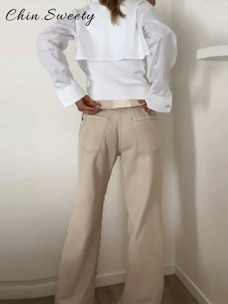 Винтажные джинсовые брюки с заклепками - Фотография_3