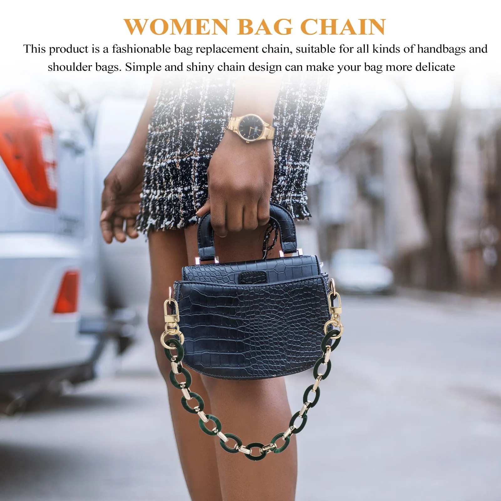 Декоративная цепочка для сумки из смолы в стиле ретро - Фотография_4