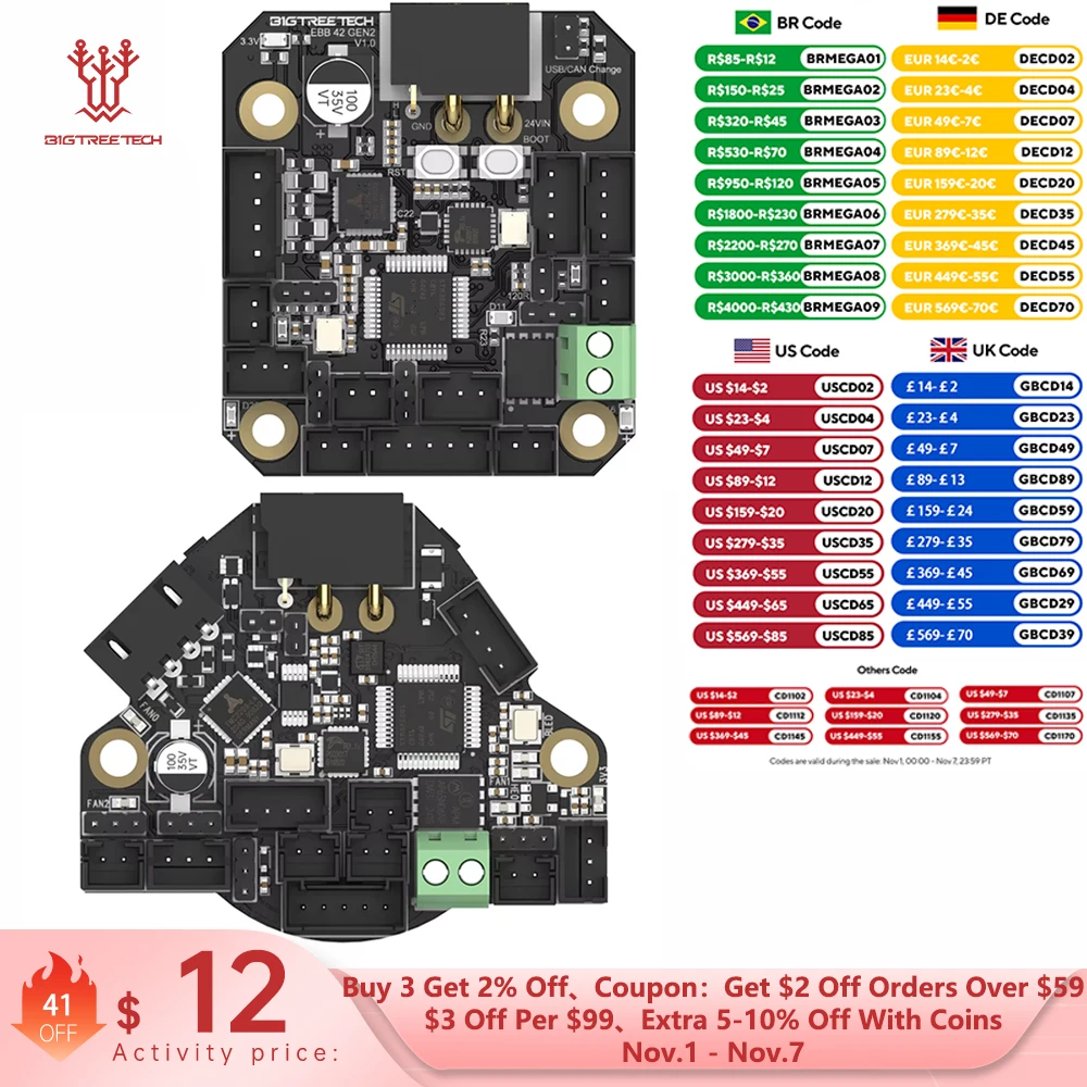 Bigtreetech ebb36 ebb42 can инструментальная