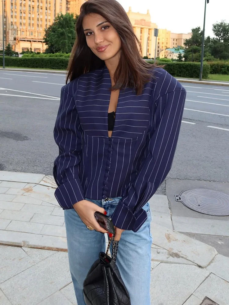 Tossy модный полосатый костюм - Фотография_5