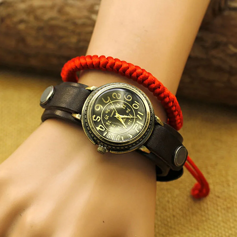 Античные бронзовые цифровые часы-браслет для пар - Фотография_4