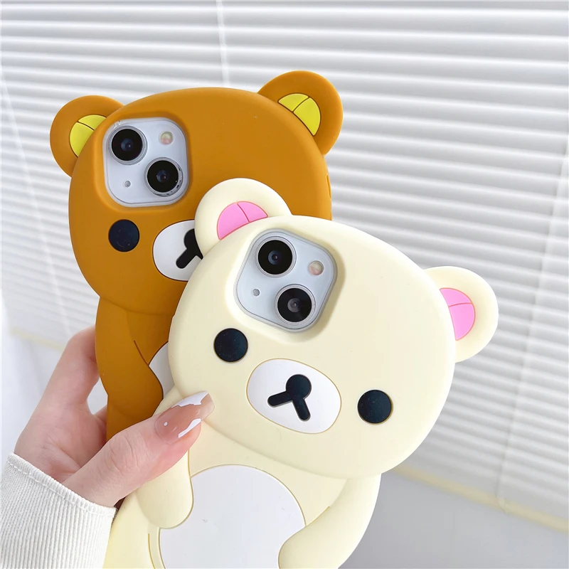 Мягкий силиконовый чехол rilakkuma bear для iphone 16 - Фотография_6