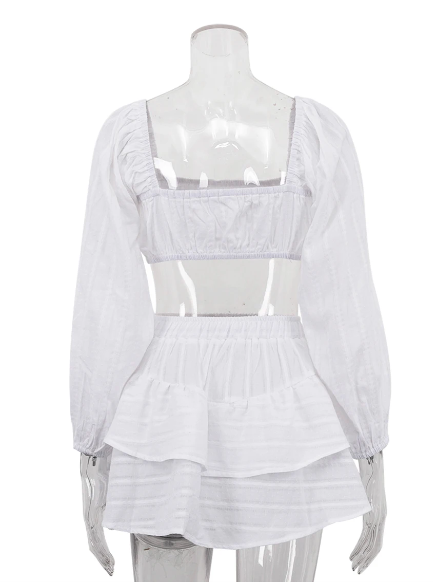 Marthaiqiqi хлопковый женский пижамный комплект с разрезом на шее - Фотография_5