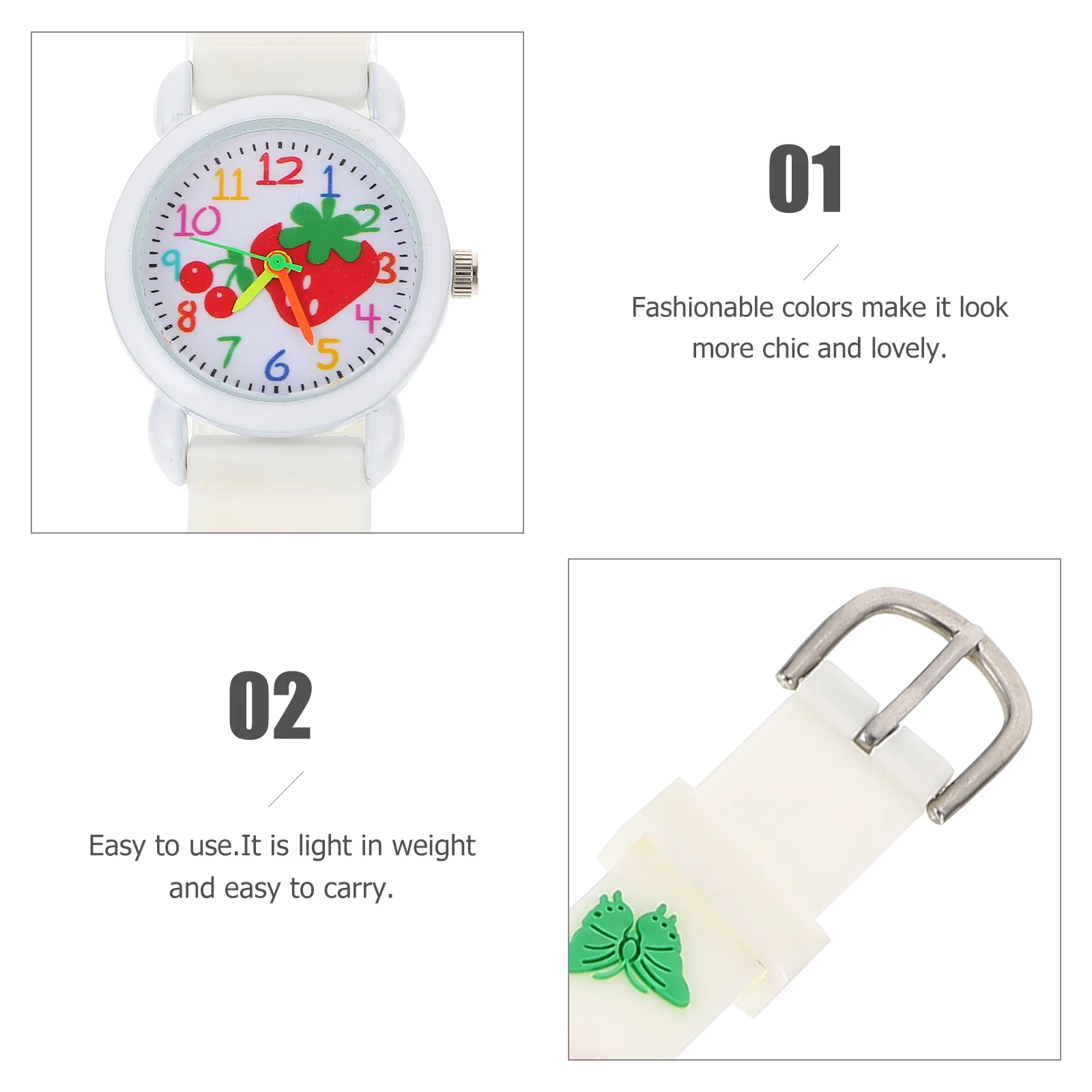 Часы мультяшные силиконовые наручные часы с регулируемым ремешком - Фотография_6