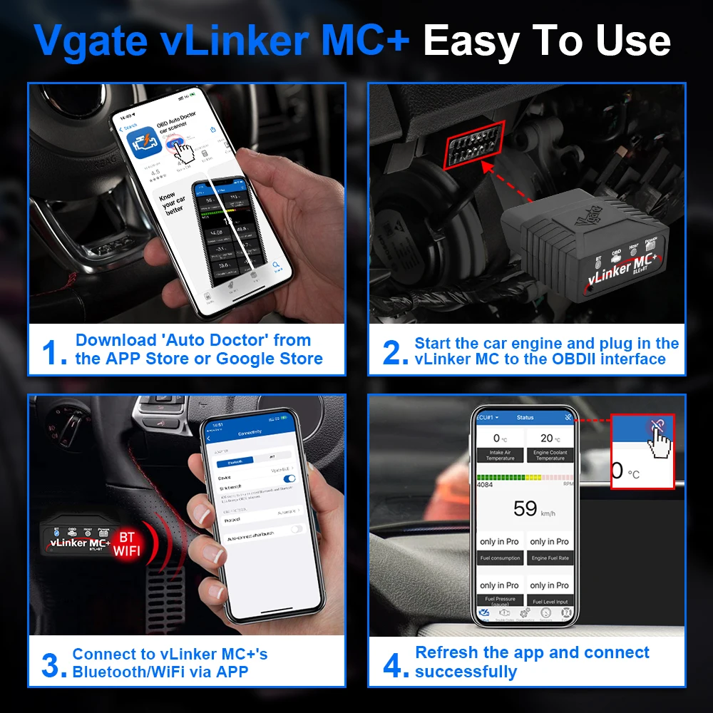 Автомобильный диагностический сканер vgate vlinker mc + elm327 v2.2 - Фотография_5