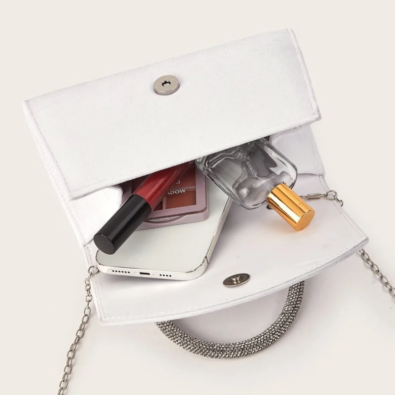 Бархатный плюшевый элегантный вечерний клатч - Фотография_5