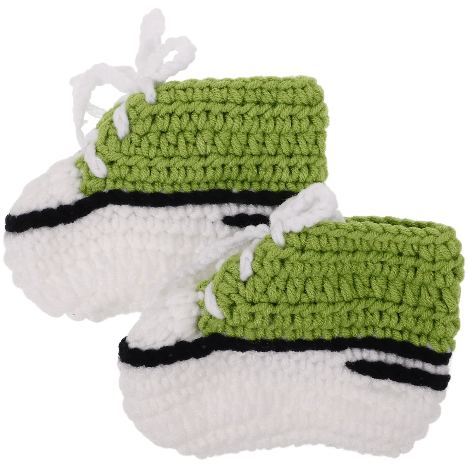Очаровательные зеленые вязаные крючком детские туфли 10 см - Фотография_6