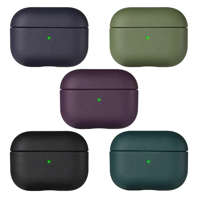 Кожаный зернистый чехол для airpods pro 2