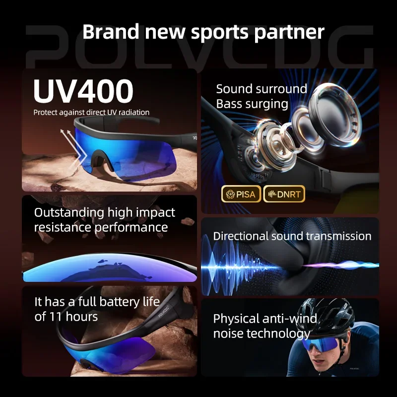 Polvcdg bluetooth-очки с костной проводимостью - Фотография_5