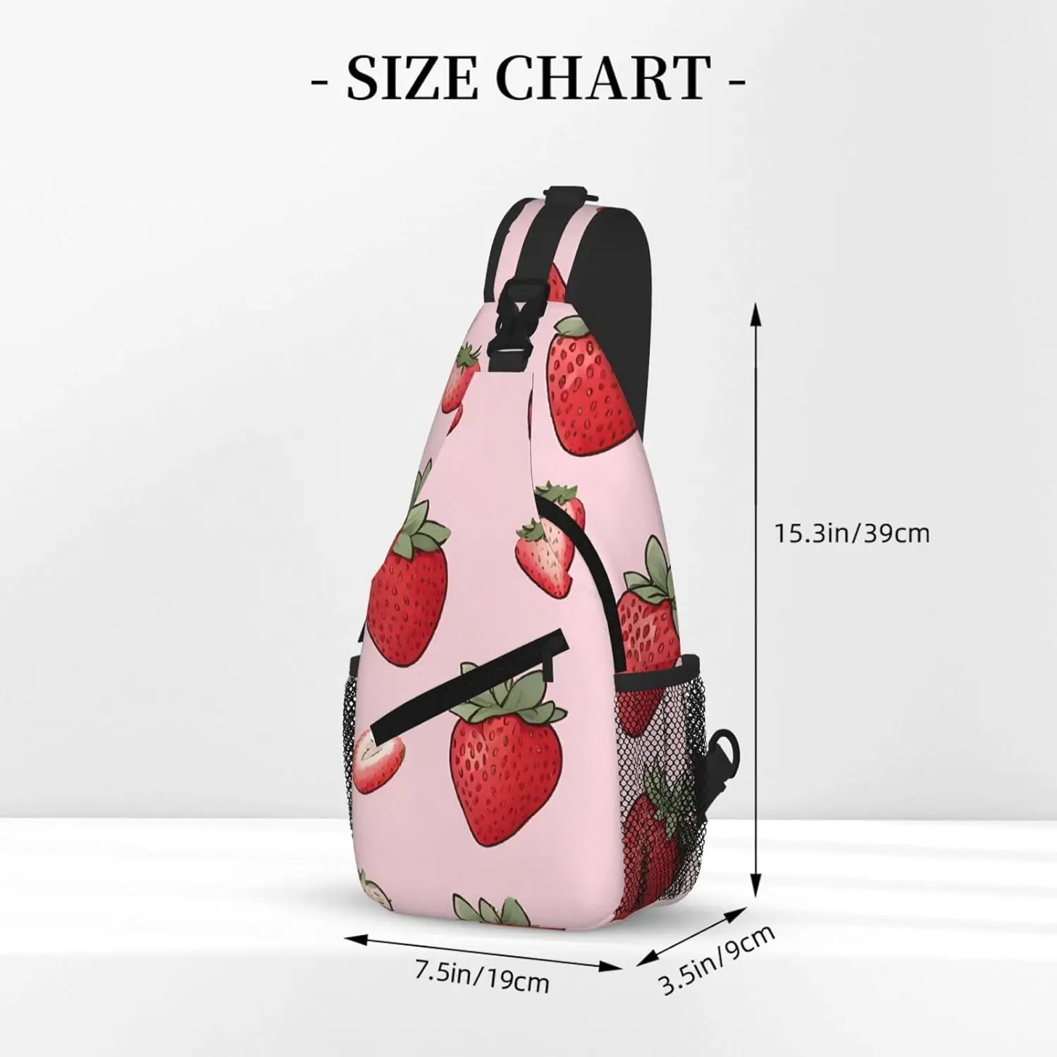 Нагрудная сумка через плечо с клубничным узором - Фотография_3