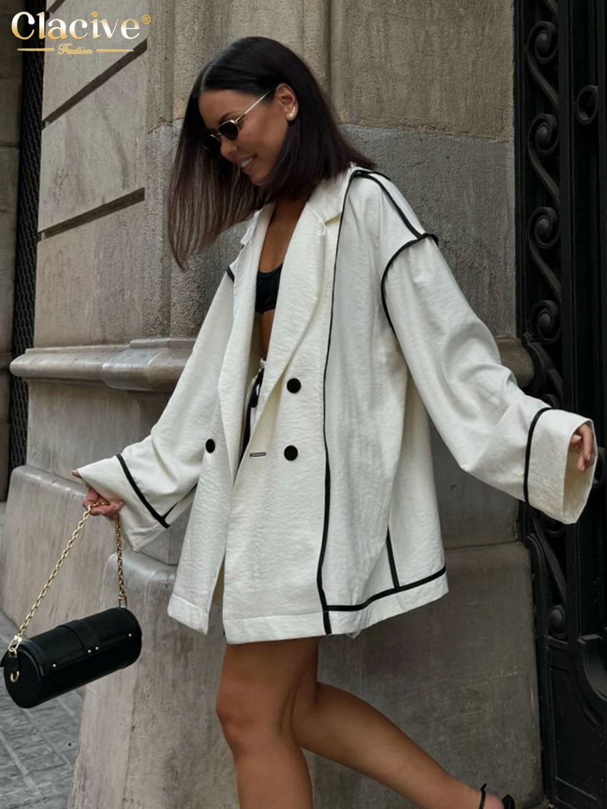 Модный свободный белый комплект clacive из 2 предметов - Фотография_4