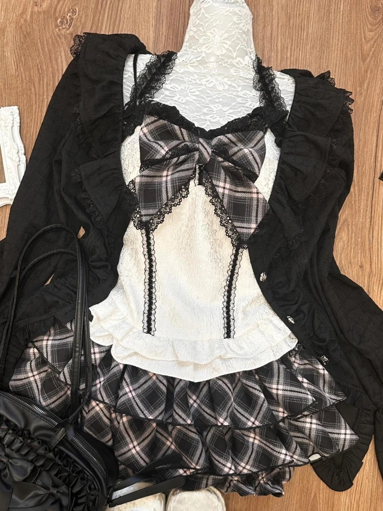 Готический y2k тонкий кружевной