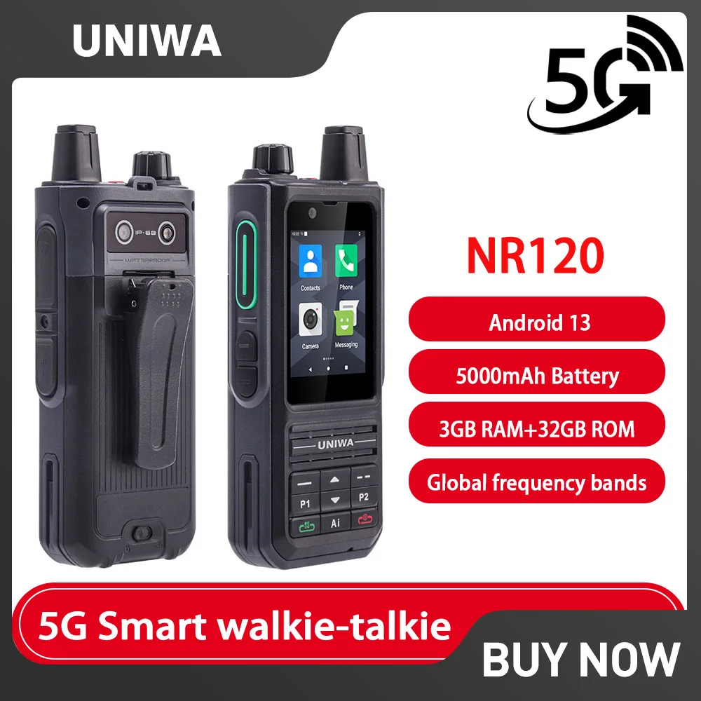 Uniwa nr120 5g черная рация прочный смартфон ip68 3 гб 32 гб 2