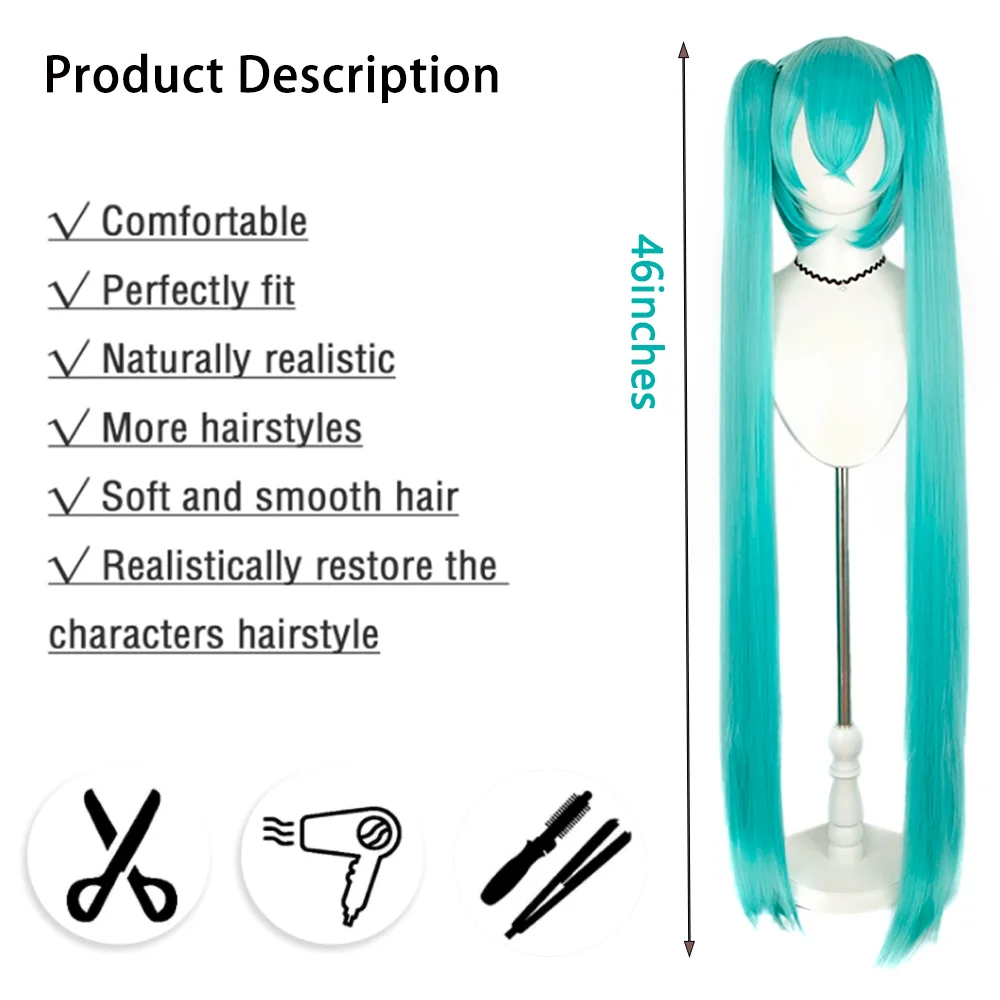 Аниме мику, синтетические волосы для косплея - Фотография_3