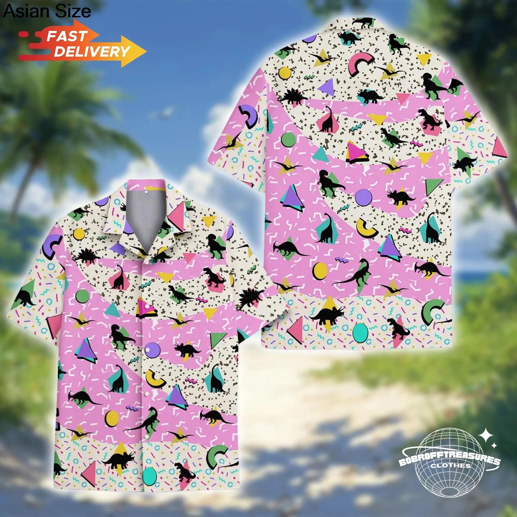 Гавайская рубашка в стиле ретро 80-х годов в стиле поп-арт - Фотография_4