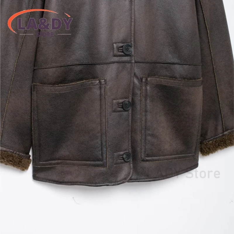 Женская модная куртка из искусственной кожи - Фотография_5