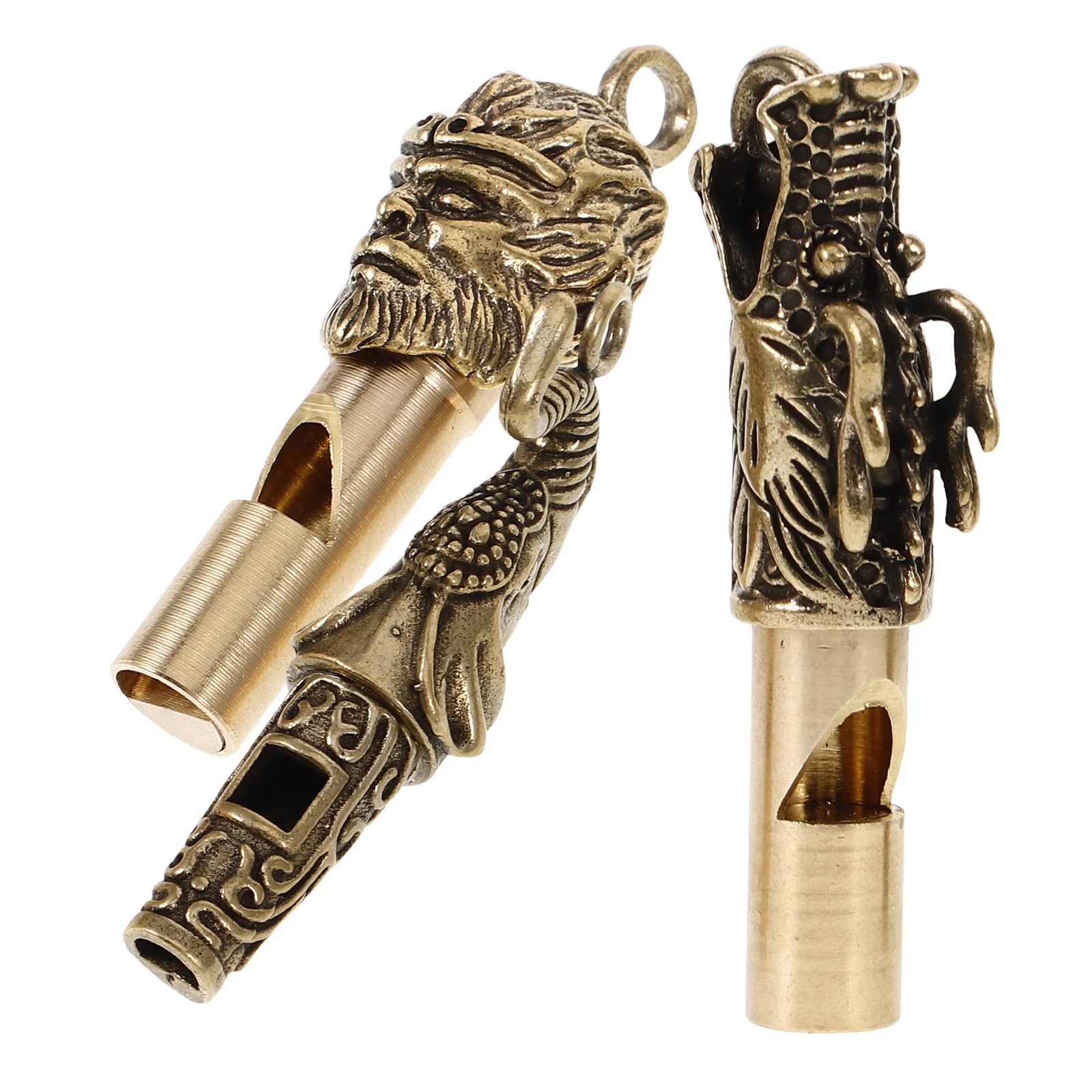 Медный брелок мини портативный аварийный свисток для кемпинга - Фотография_6