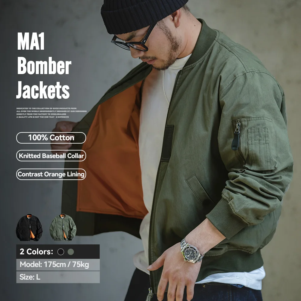 Летные куртки-бомберы maden retro ma1