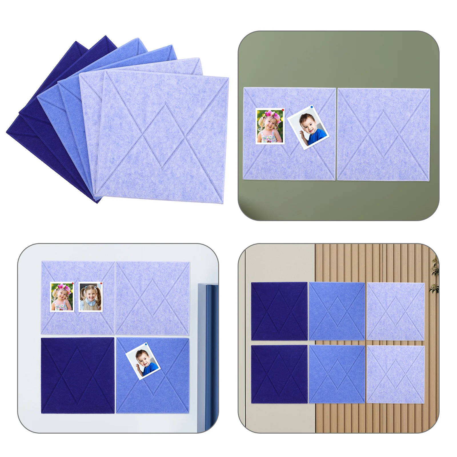 Фетровая настенная плитка v-образной формы в полоску