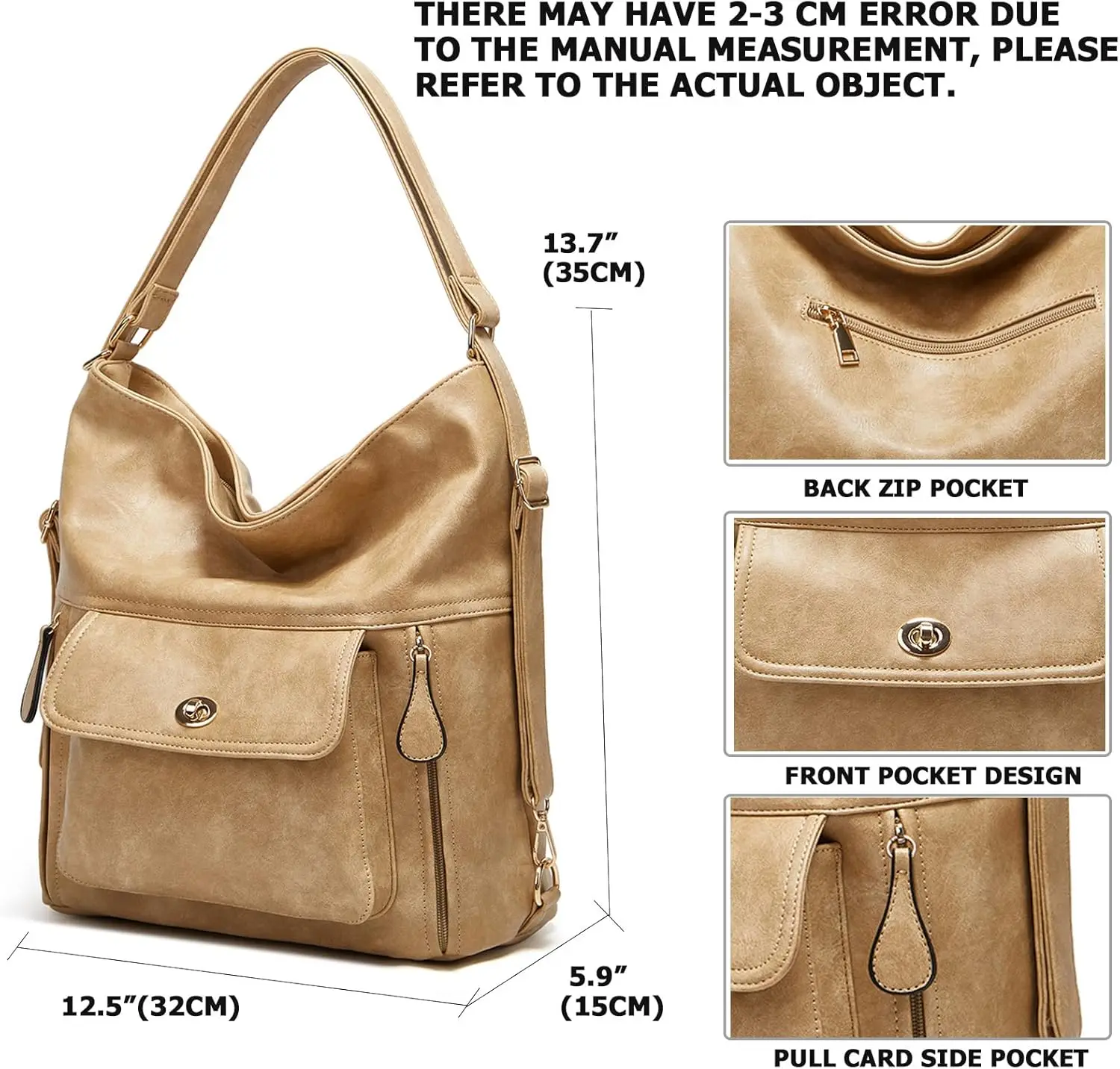 Myfriday винтажный кожаный модный рюкзак-кошелек для женщин - Фотография_4