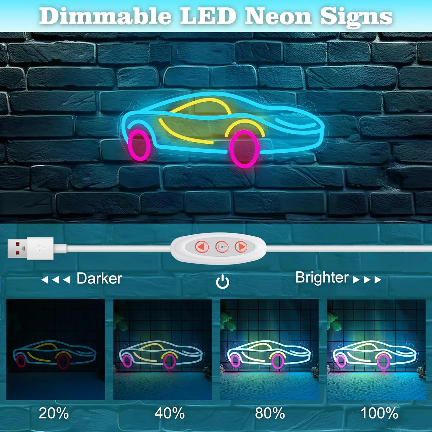 16,4x6,3 дюйма автомобильная неоновая - Фотография_5