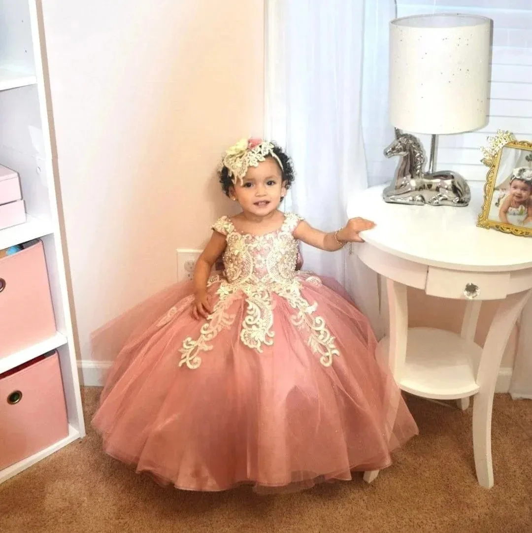 Платья с цветочным узором без рукавов для девочек на свадьбу - Фотография_2