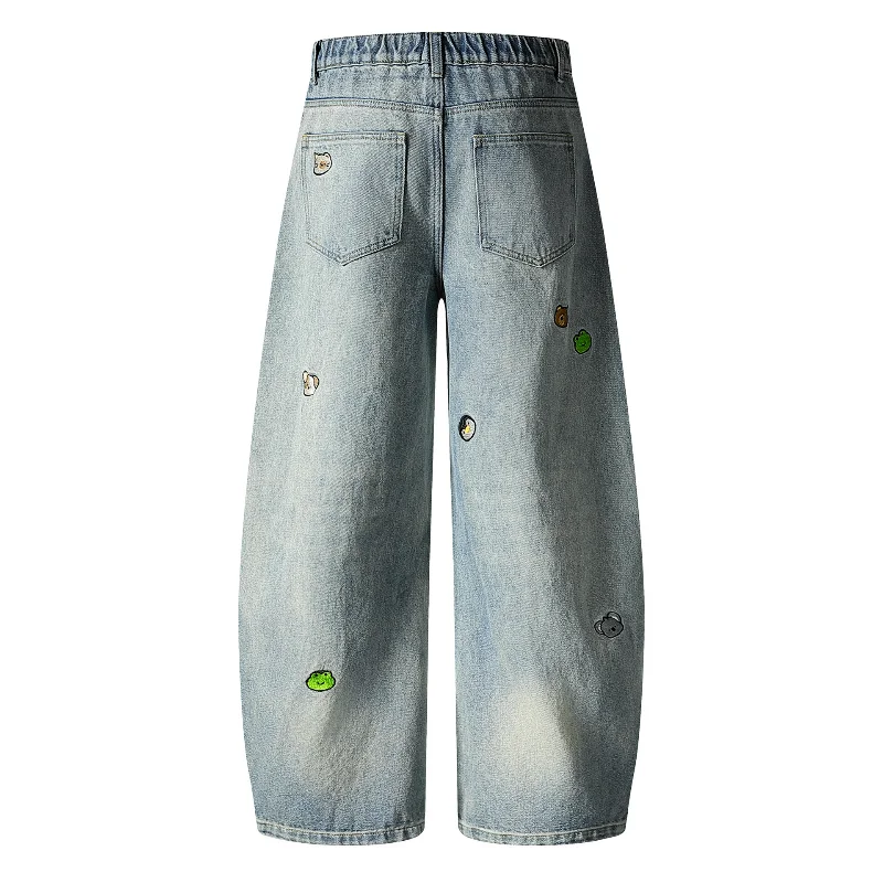 Милые джинсы с вышивкой для девочек - Фотография_3