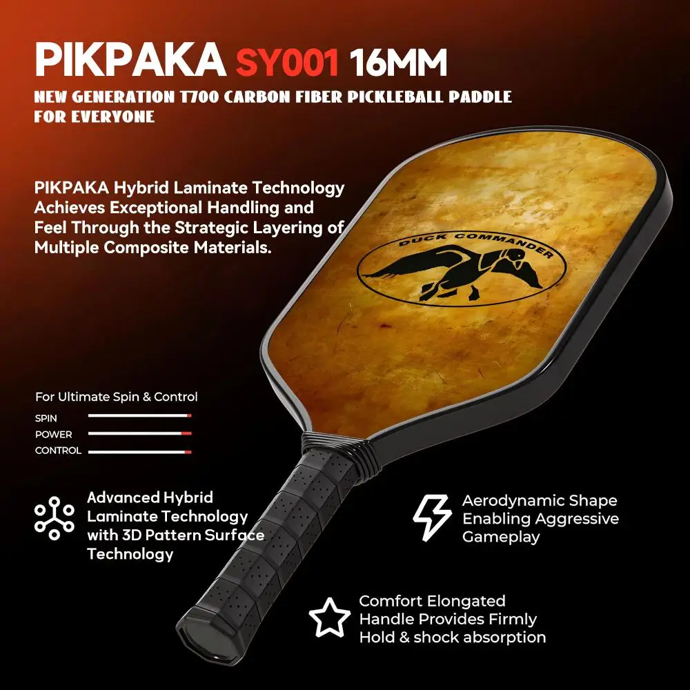 Камуфляжная ракетка duck d_dynasty pickleball paddle из стекловолокна - Фотография_3