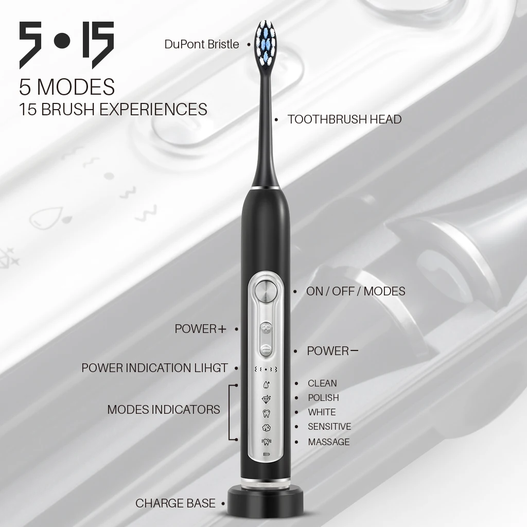 Subort s7 super sonic электрические зубные щетки для взрослых и детей - Фотография_2
