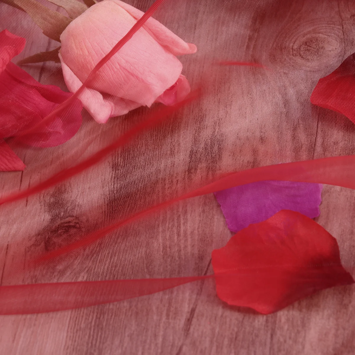 Красные прозрачные тюлевые шторы 100x200 см для оконного экрана спальни - Фотография_2