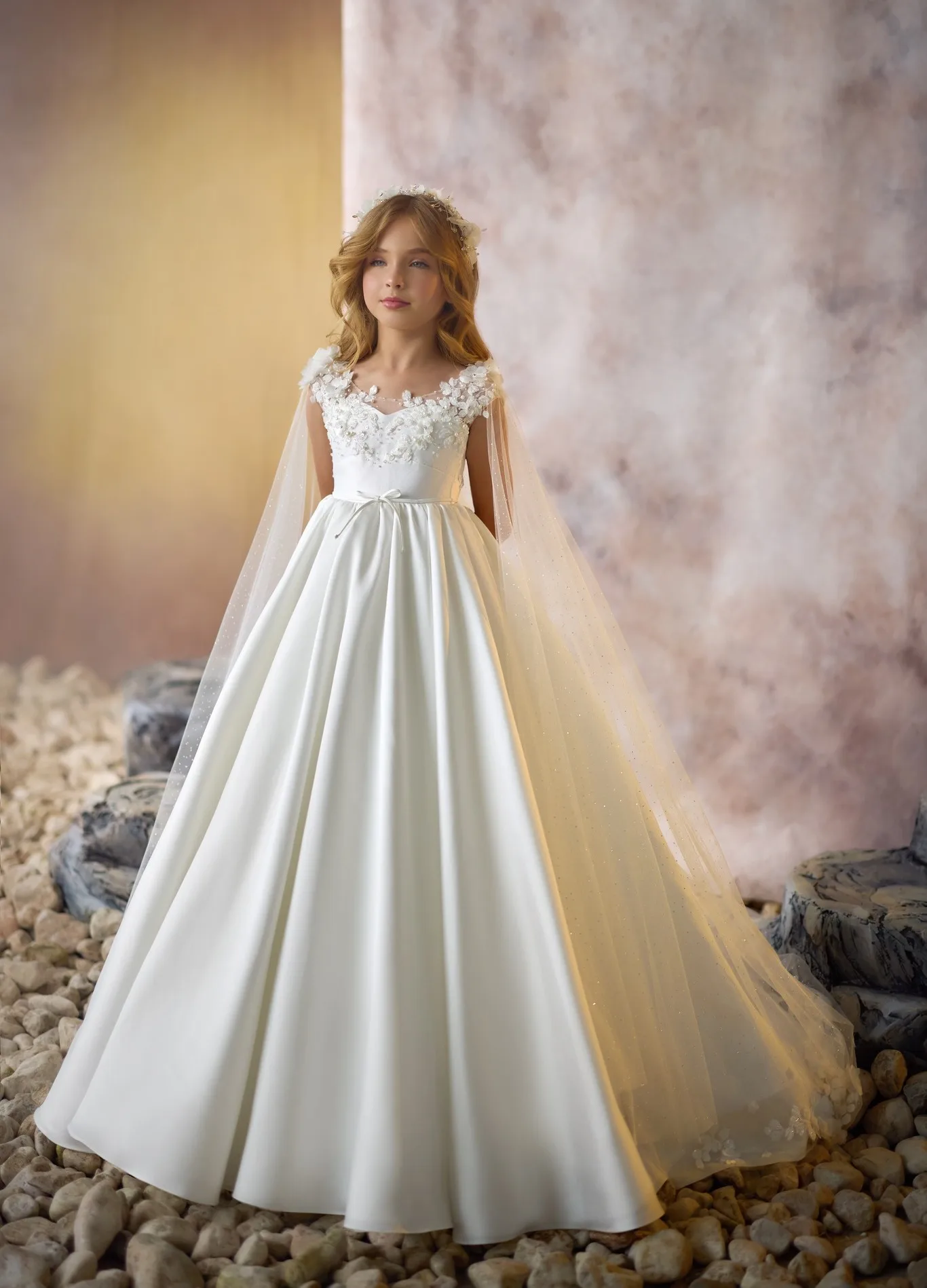 Elegant white flower girl dresses - Фотография_5