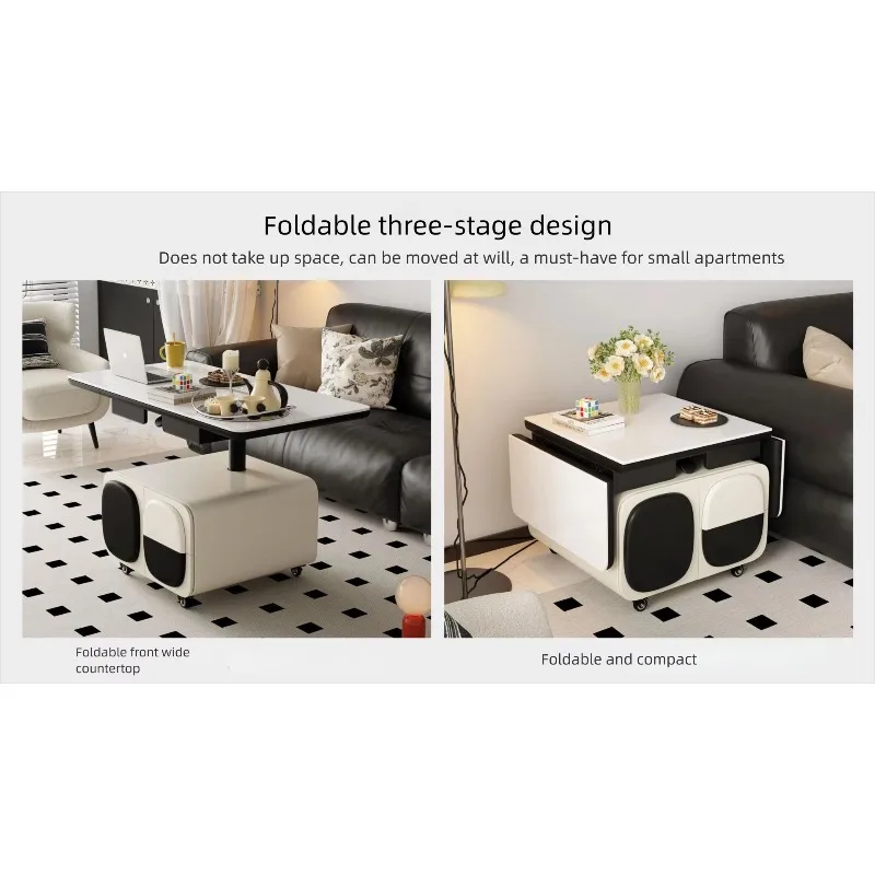 Выдвижной чайный передвижной чайный столик для гостиной - Фотография_3