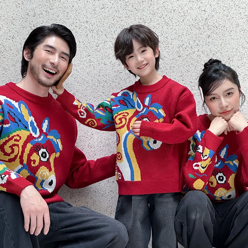 2026 зимний новогодний одинаковый свитер для всей семьи - Фотография_2
