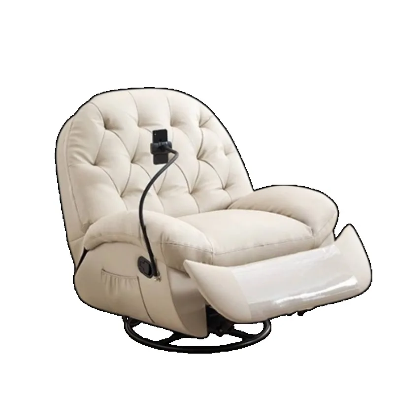 Бежевый маленький электрический диван с откидной спинкой - Фотография_6