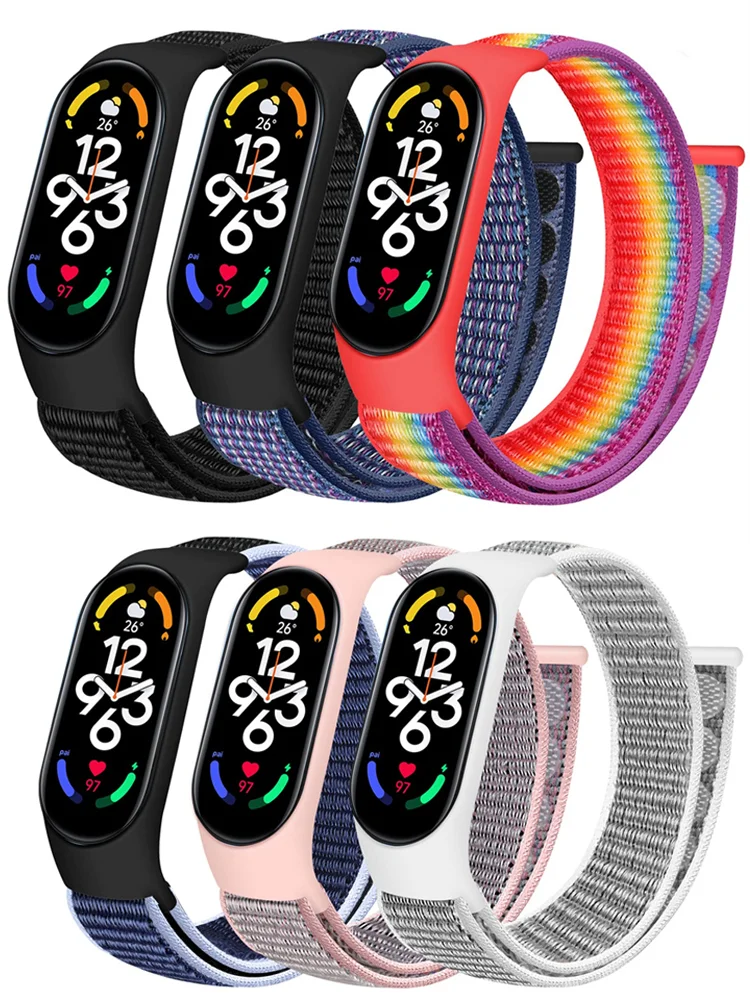 Нейлоновый ремешок с петлей для xiaomi mi band 7