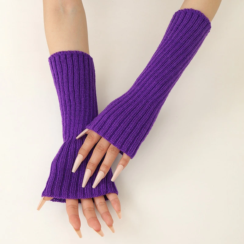 Girls colorful warm knitted arm