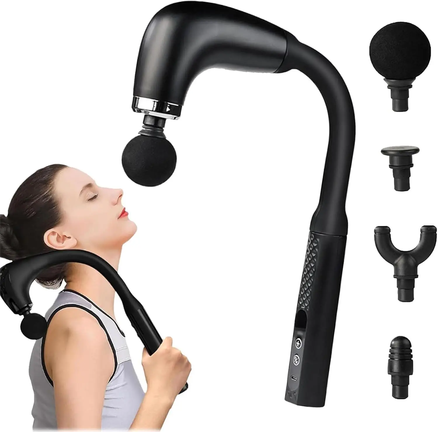 Массажный пистолет rocuma для глубоких тканей с удлиненной ручкой