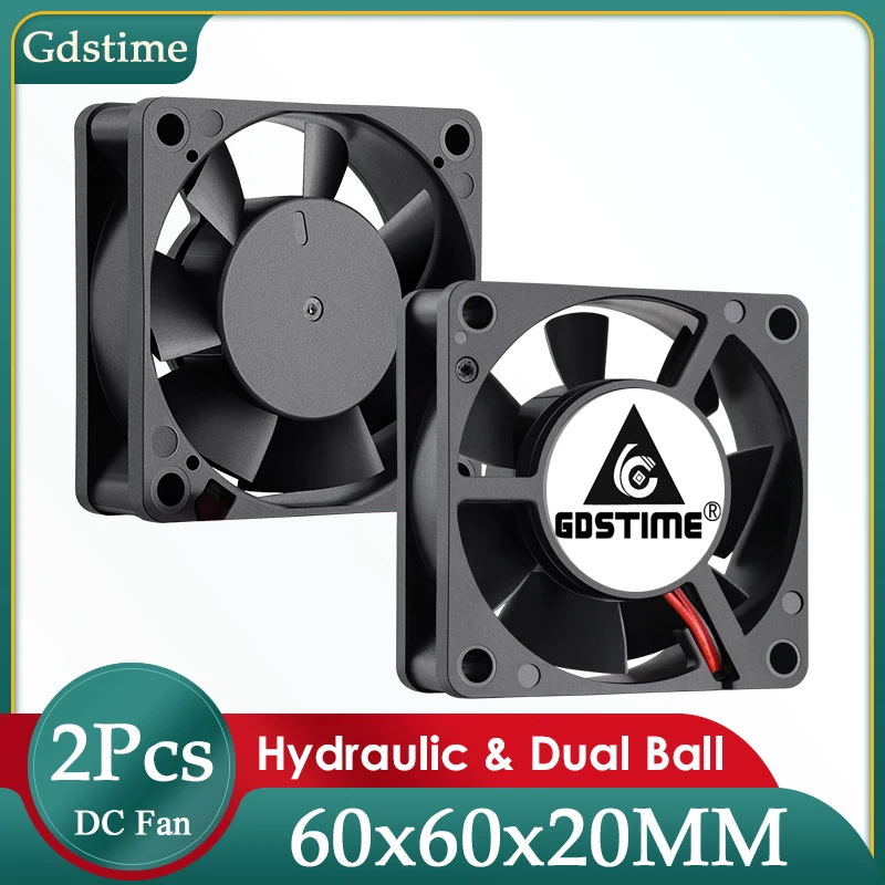 2 предмета gdstime 6020 60x60x20 мм 12v 24v с двойным шарикоподшипником