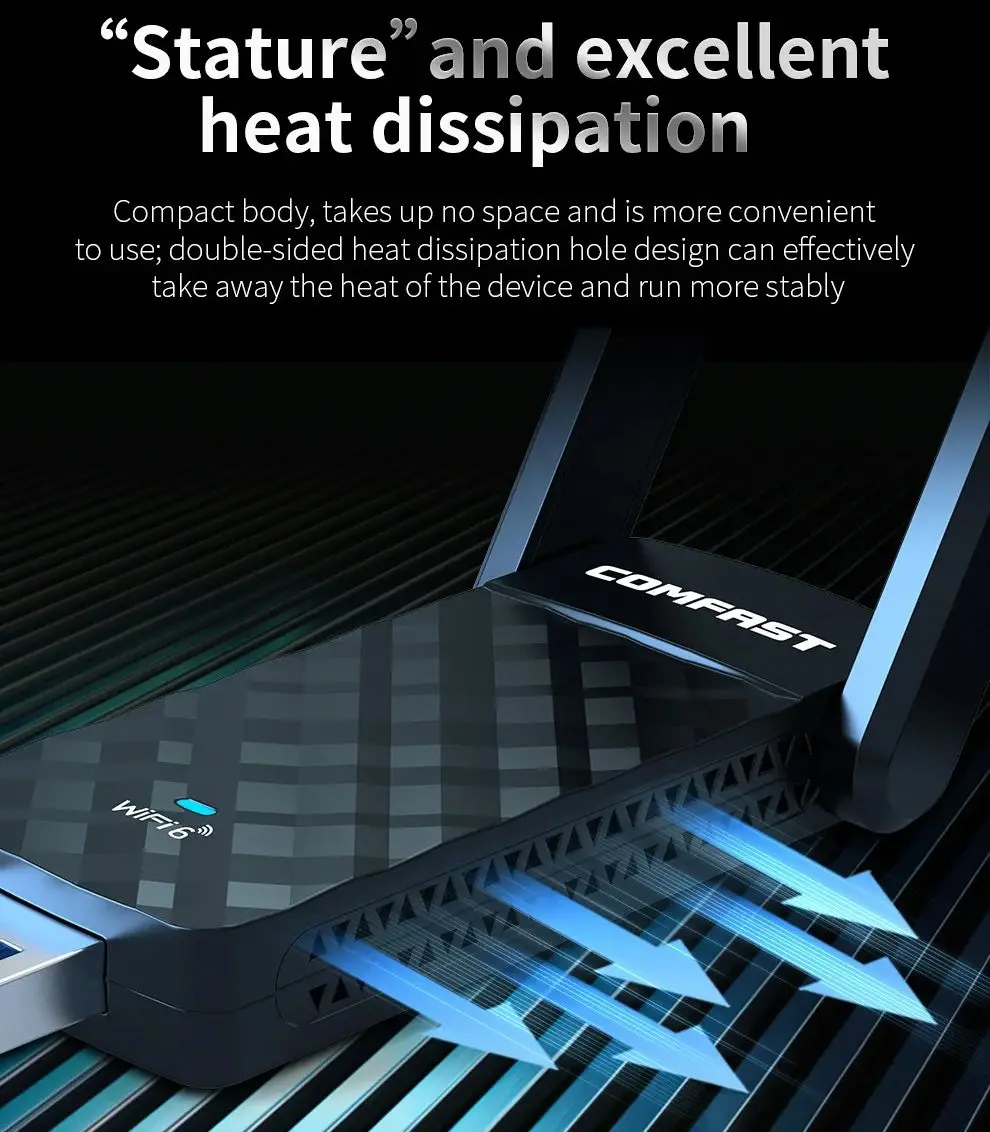 Comfast be6500 ax5400 ax1800 wifi 6 usb-адаптер 2 - Фотография_4