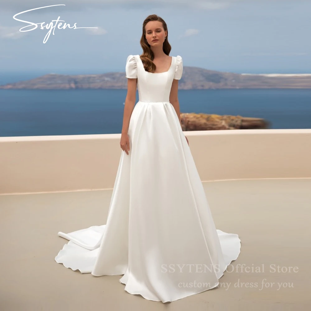 Ssytens атласные свадебные платья