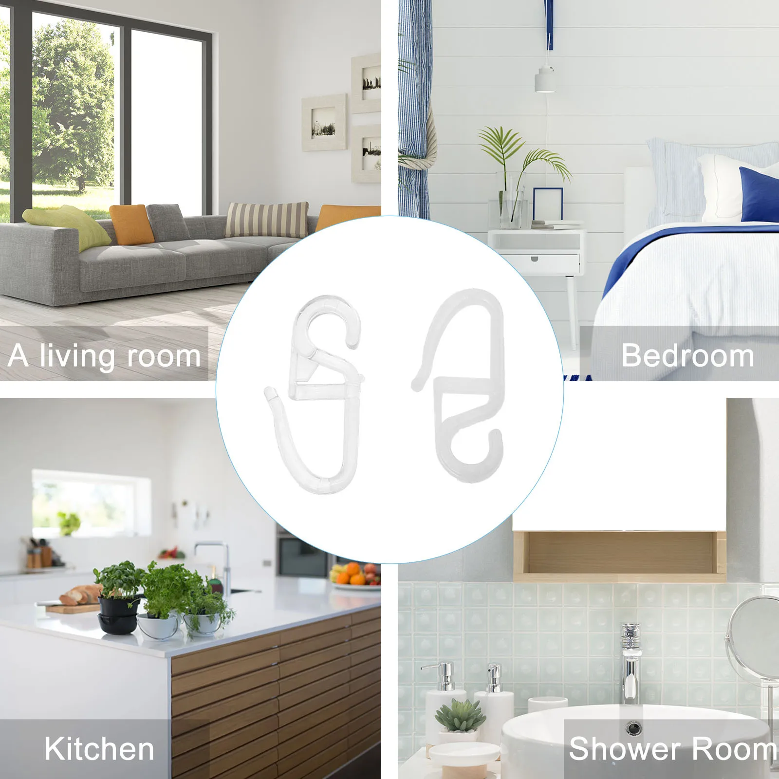 Пластиковые s-образные крючки для штор для дома - Фотография_4