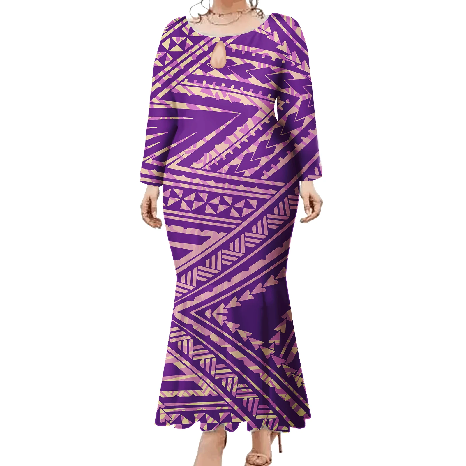 Длинное платье макси в гавайском стиле по индивидуальному заказу