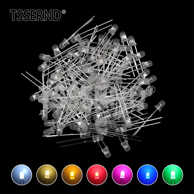 3 мм светодиодный диод f3 в ассортименте - Фотография_3