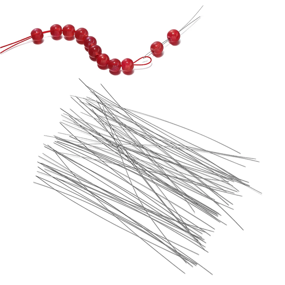 Изогнутые иглы для бисера с большим глазом из нержавеющей стали - Фотография_4