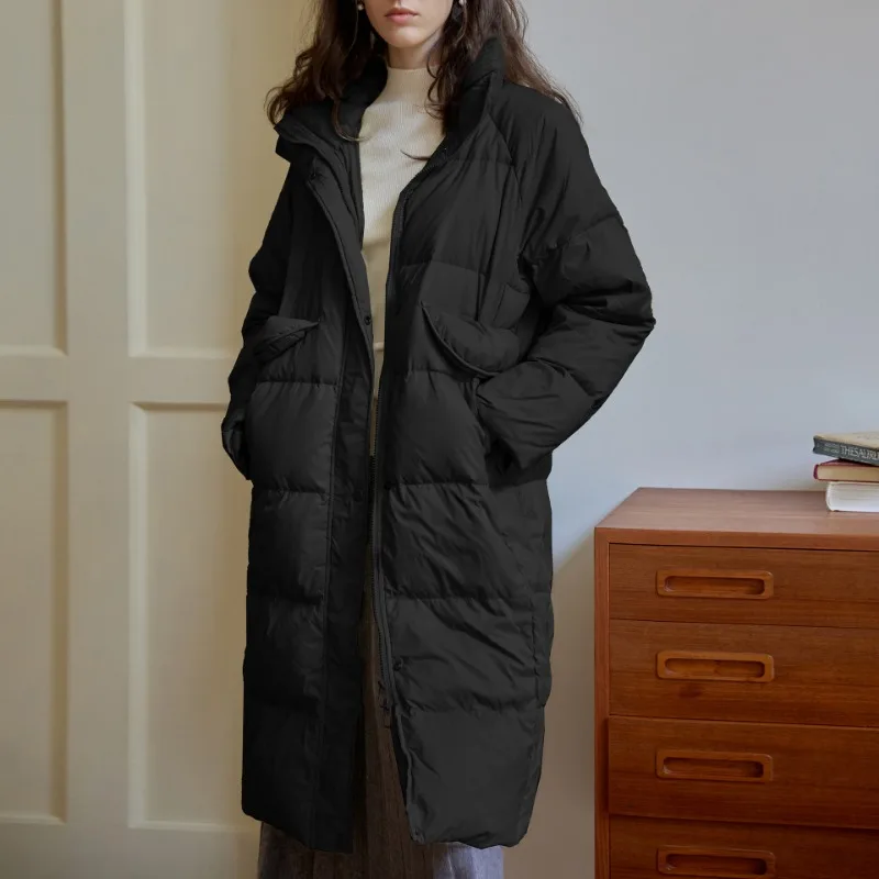 Зимние женские однотонные длинные - Фотография_3