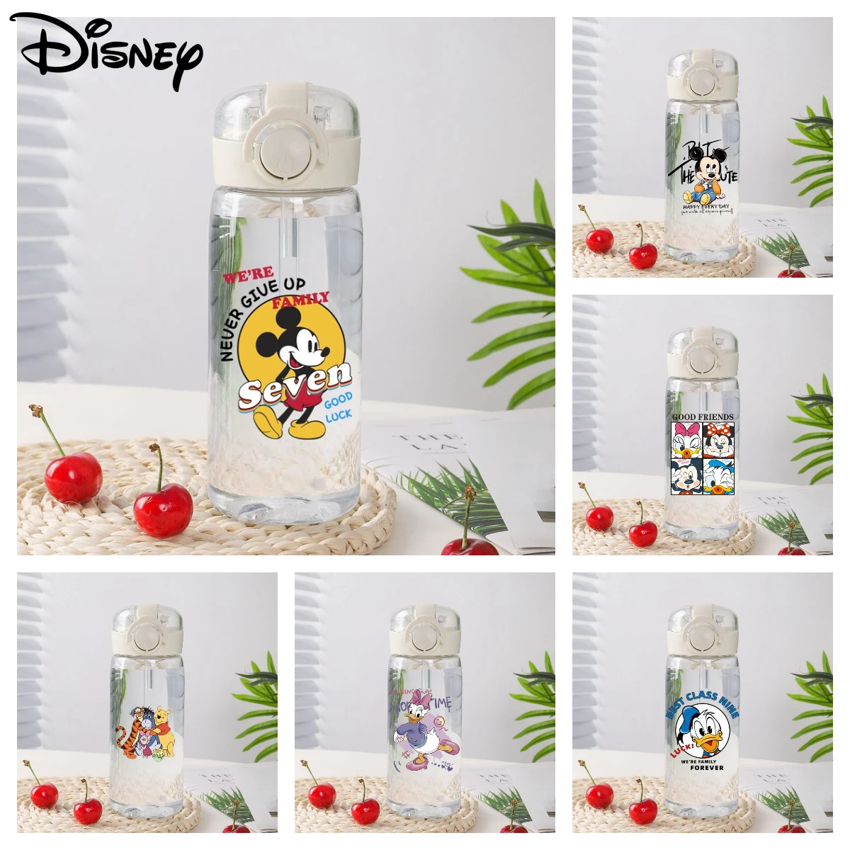 Портативная соломенная пластиковая чашка disney с микки маусом